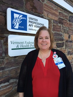 Laurie Aunchman, interim president of Vermont Federation of Nurses and Health Professionals - NANCY REMSEN