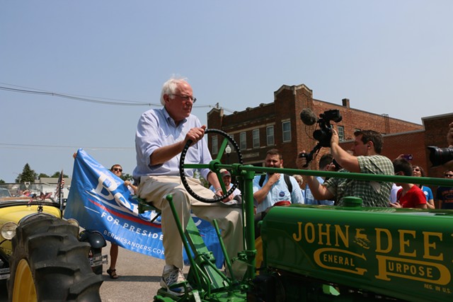 Sen. Bernie Sanders at the Denison, Iowa, Independence Day Parade - DEBRA KAPLAN