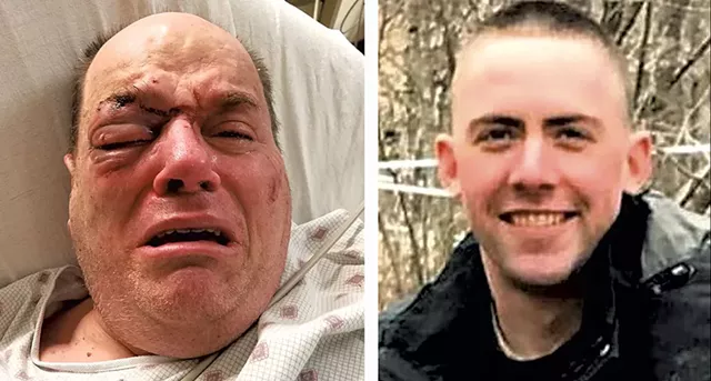Douglas Kilburn (left) Officer Cory Campbell - COURTESY OF LISA WEBBER | BURLINGTON POLICE DEPARTMENT