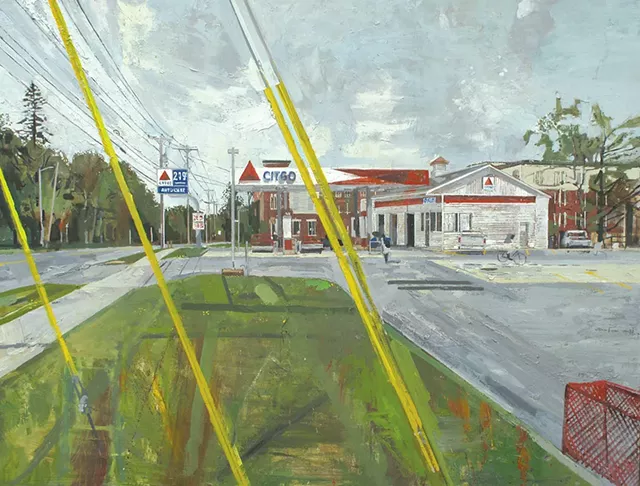Peter Fried painting of Kaigle's Citgo