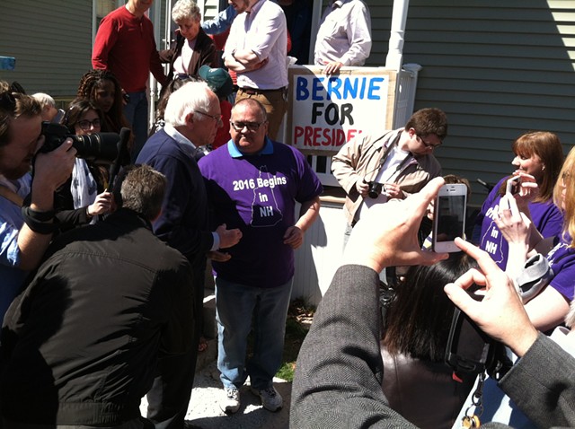 Sen. Bernie Sanders (I-Vt.) campaigns in May in New Hampshire. - TERRI HALLENBECK