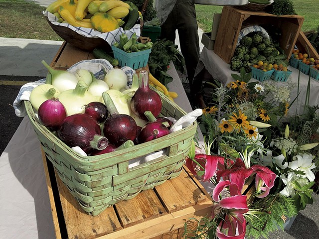Produce and flowers at Vergennes Farmers Market - COURTESY OF VERGENNES FARMERS MARKET