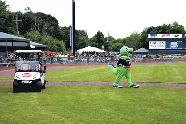 Champ and his new ride - COURTESY OF THE VERMONT LAKE MONSTERS"