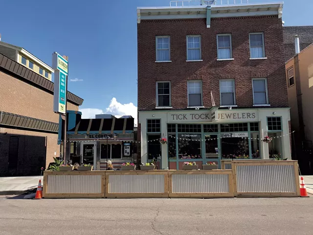 Street Seats in front of Burlington's El Cortijo Taqueria - SABINE POUX