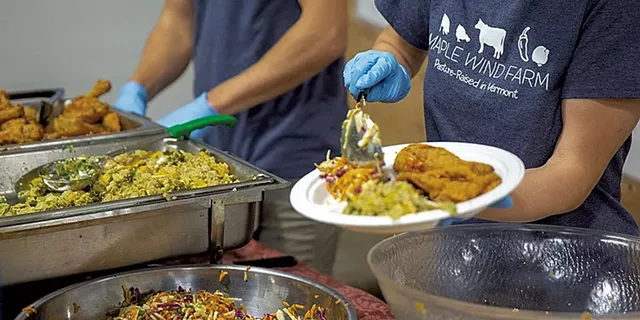 Fried chicken dinner at Maple Wind Farm - COURTESY OF MAPLE WIND FARM