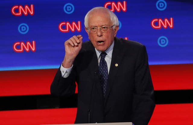 Sen. Bernie Sanders at the debate - AP/PAUL SANCYA