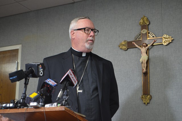 Bishop Christopher Coyne at Thursday's press conference - SASHA GOLDSTEIN