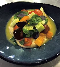 Heirloom Tomatoes With Shiitake-White Bean Purée - COURTESY OF PHANTOM