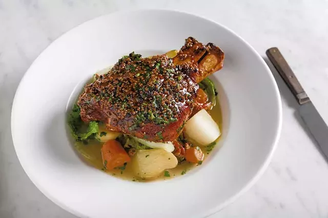 Pork shank pot-au-feu at Michael's on the Hill - COURTESY OF MICHAEL'S ON THE HILL