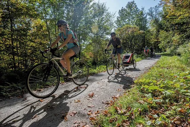 Bikers on the Lamoille Valley Rail Trail - GLENN RUSSELL