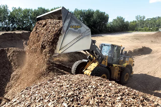 Woodchip piles outside McNeil - PHOTOS: KEVIN MCCALLUM