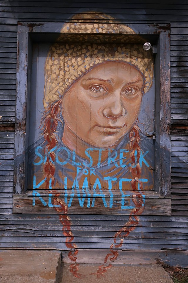 Repainted Greta Thunberg mural by LMNOPI - PHOTOS COURTESY OF LOPI LAROE