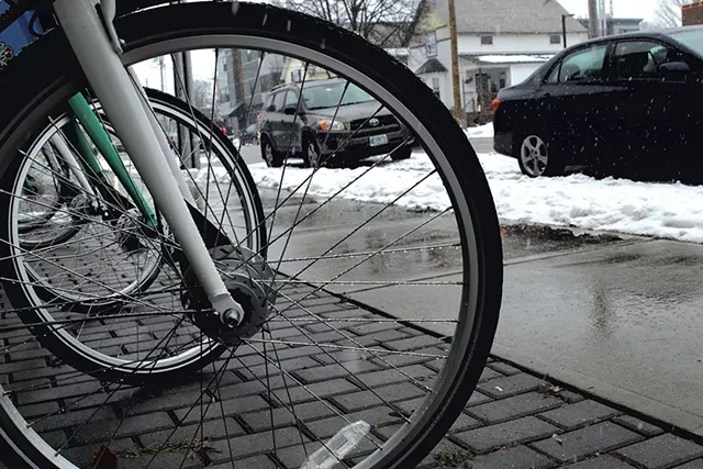 Parked bikes on North Winooski Avenue - COURTNEY LAMDIN
