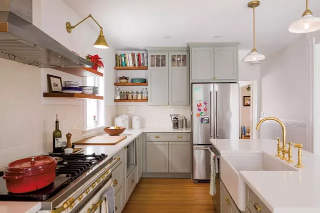The renovated kitchen in Becca Brown McKnight's Burlington home - OLIVER PARINI