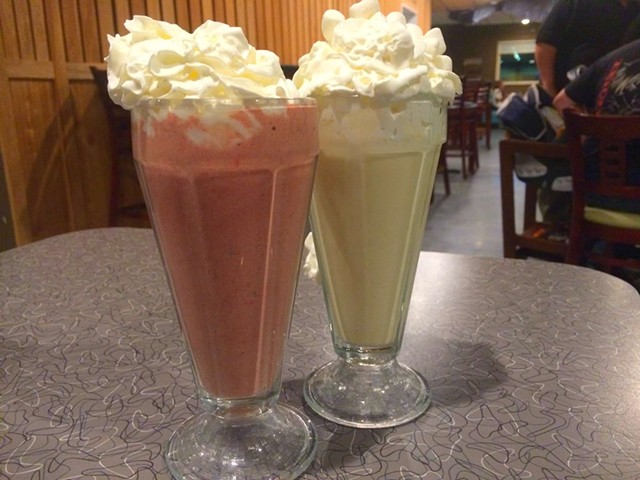 Chocolate-covered strawberry and toasted marshmallow shakes, $5.99 each - ALICE LEVITT