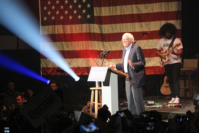 Sen. Bernie Sanders (I-Vt.) campaigning Saturday in Cedar Rapids, Iowa - PAUL HEINTZ