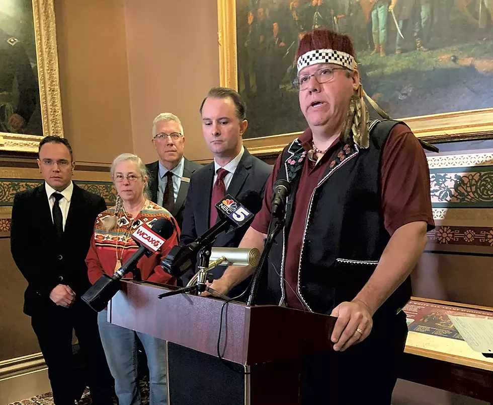 Don Stevens (right) at the February 5 press conference - KEN PICARD