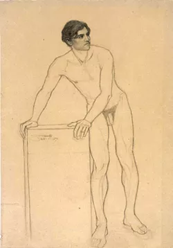 "Standing Male Nude, Academic Drawing" by Egon Schiele