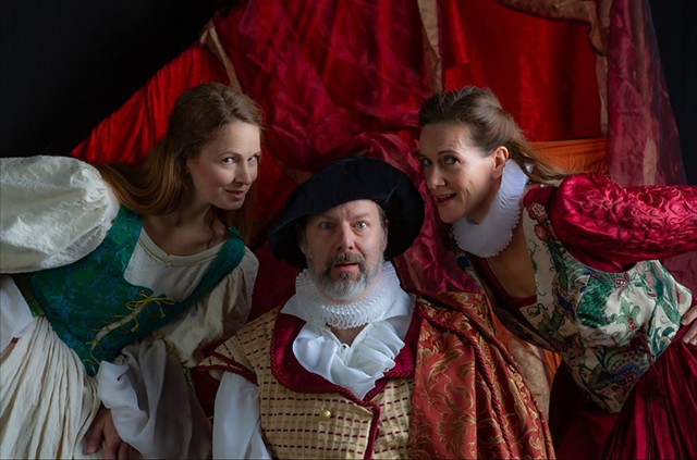 From left: Sorsha Anderson, John Nagle and Chloe Fidler in The Merry Wives of Windsor - COURTESY OF DOK WRIGHT