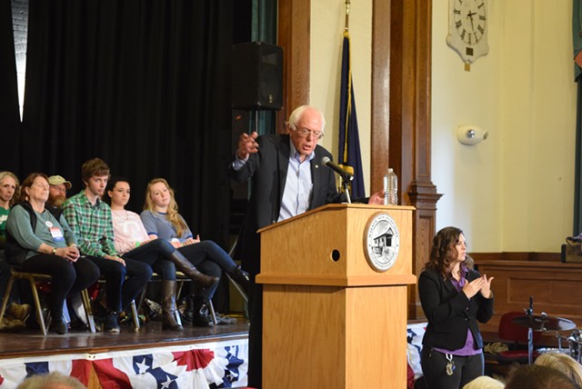 Sen. Bernie Sanders campaigns in New Hampshire this fall. - TERRI HALLENBECK