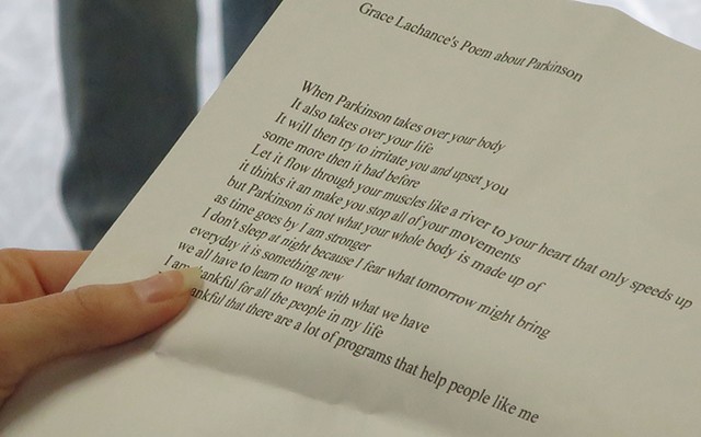 Grace Lachance's Poem about Parkinson - MATTHEW THORSEN