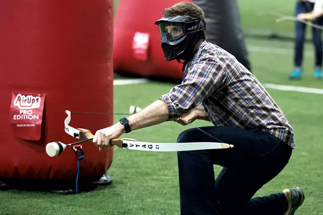 A Vermont Action Games participant plays a bow-and-arrow game - JAMES BUCK