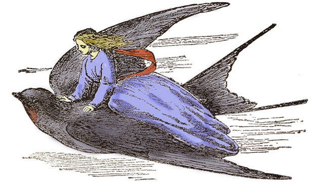 Thumbelina illustration from Hans Christian Andersen fairy tale book, 1884 - COURTESY OF SCRAG MOUNTAIN MUSIC