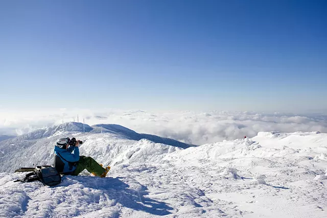Geoff McDonald filming on Mt. Mansfield - COURTEST OF SKITHEEAST.NET