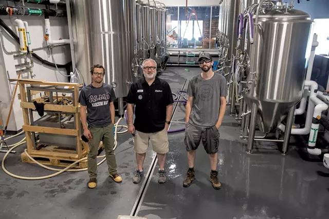 From left: Justin Rito, Chris Kesler and Dan Sartwell of Black Flannel Brewing - JAMES BUCK