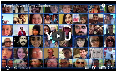 A still from Sen. Bernie Sanders' thank-you video - SCREENSHOT