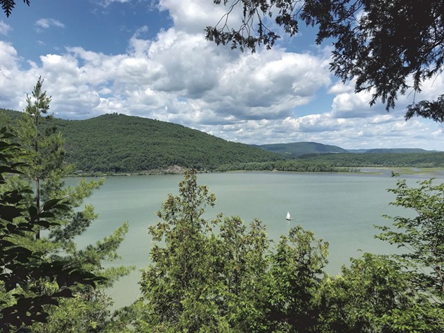 Looking west from Mount Independence  to Fort Ticonderoga and Mount Defiance - SALLY POLLAK