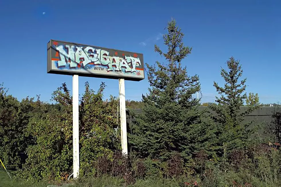 Original Magic Hat sign at the Bartlett Bay Road brewery - COURTESY