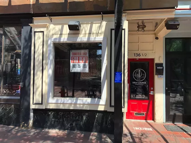 "For Rent" sign at the former Half Lounge in Burlington - COURTESY OF CAITRIN ROESLER