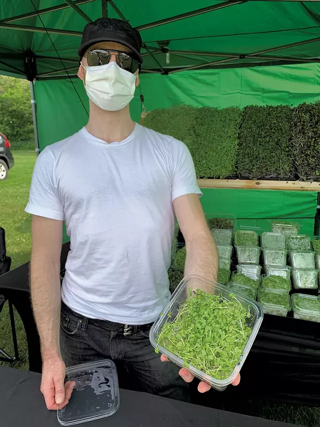 Brent Klecka of Green Mountain Microgreens - MELISSA PASANEN ©️ SEVEN DAYS