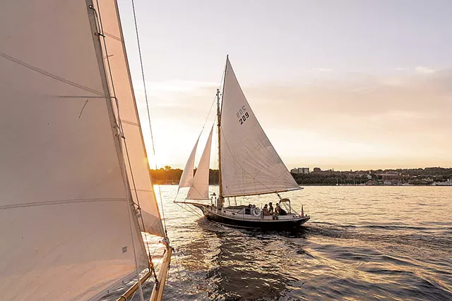 The Friend Ship and the Wild Rose in the Burlington harbor - COURTESY OF HANNAH LANGSDALE / WHISTLING MAN SCHOONER COMPANY