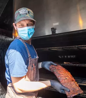 Smoker at Bluebird Barbecue - JAMES BUCK