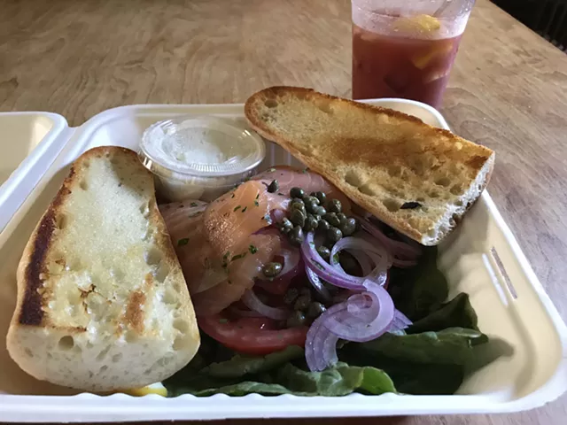 Salmon platter at Penny Cluse - SALLY POLLAK ©️ SEVEN DAYS