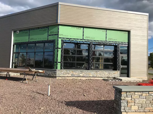 Williston site where the Farmhouse Tap & Grill had planned to open - SALLY POLLAK ©️ SEVEN DAYS