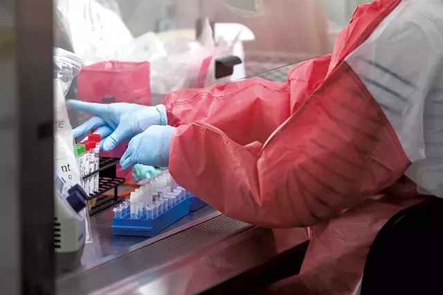 Running coronavirus tests at the Vermont Department of Health lab - FILE: OLIVER PARINI