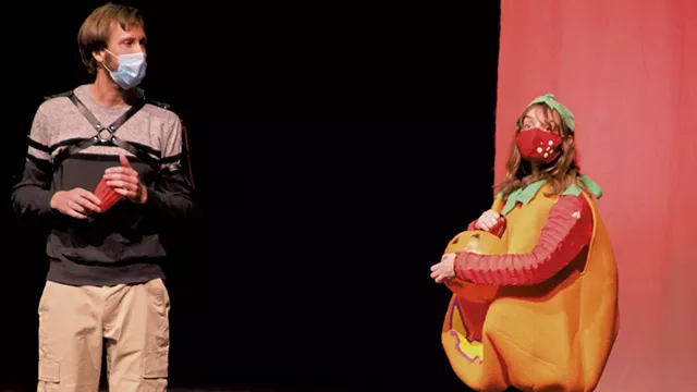 Cast member rehearsing Macbeth - COURTESY OF CHANDLER CENTER FOR THE ARTS