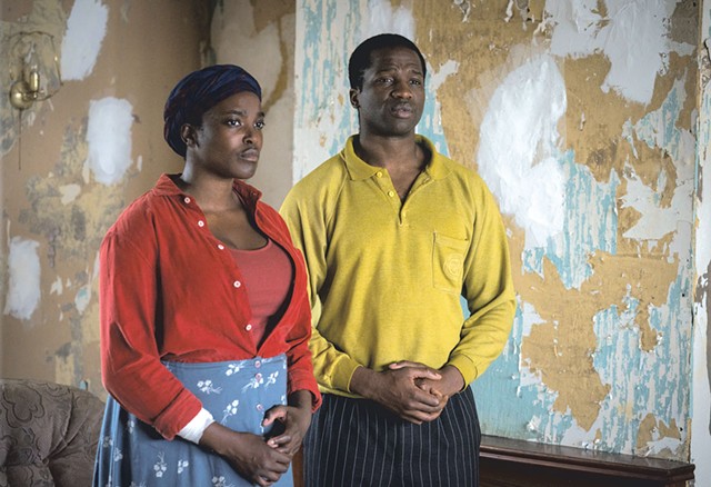 HOME FRONT Mosaku (left) and Dirisu play a refugee couple facing a supernatural threat in Weekes' thoughtful scare film. - AIDAN MONAGHAN/NETFLIX