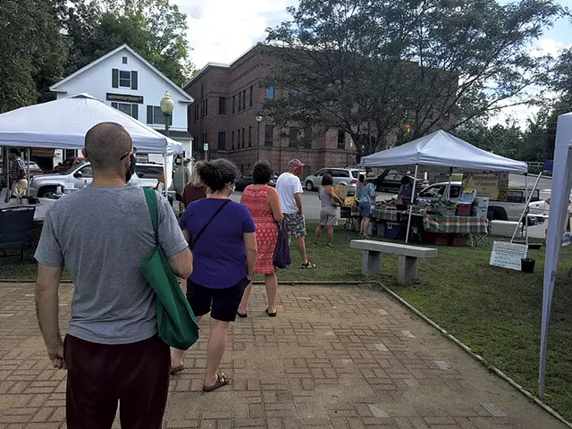 Customers at the Northfield Farmers Market in summer 2020 - COURTESY OF CASSIE MORSE/NORTHFIELD FARMERS MARKET