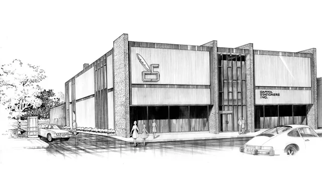 Donald McKnight drawing for Capitol Stationers, 1974 - COURTESY OF VERMONT HISTORICAL SOCIETY