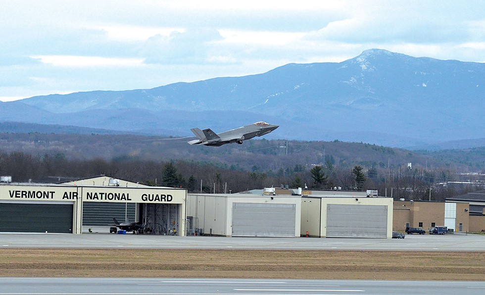 An F-35 taking off in South Burlington - SASHA GOLDSTEIN