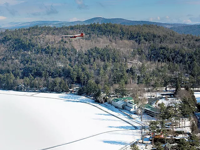 Aerial view of the skating trail - COURTESY OF LAKE MOREY RESORT