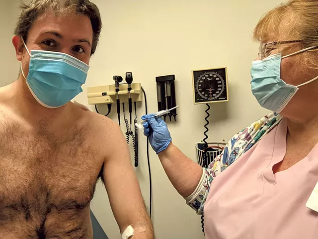 Joshua Schupp-Star getting vaccinated - COURTESY