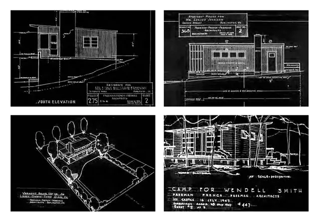 Some of Ruth Freeman's early architectural designs - COURTESY OF FREEMAN FRENCH FREEMAN