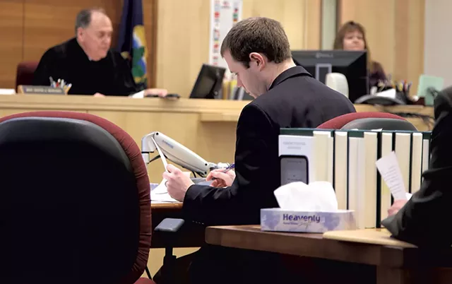 Deputy State's Attorney Alexander Burke and Judge David Howard - JANA SLEEMAN