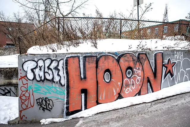 The tag HOON can be seen around Burlington - LUKE AWTRY