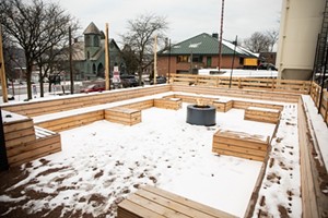 The outdoor patio at the new Four Quarters Brewing taproom in December - COURTESY OF BRIAN ECKERT